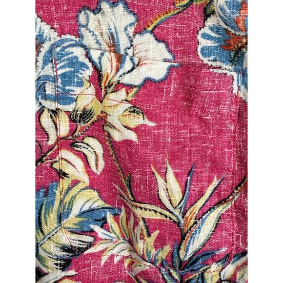 Tommy Bahama Faded Flora Floral Hawaiian Vacation Button Down Shirt Pink Mens XS - Picture 3 of 9